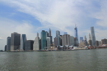part of the manattan skyline from hudson river