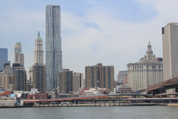 part of the manattan skyline from hudson river