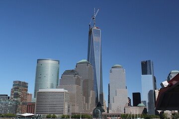 Obraz premium part of the manattan skyline from hudson river
