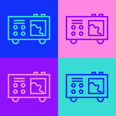 Pop art line Spectrometer icon isolated on color background. Vector.