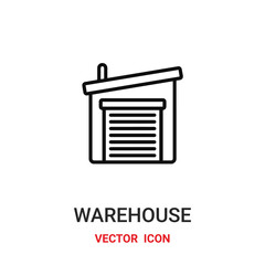 Warehouse vector icon. Modern, simple flat vector illustration for website or mobile app.Stock building symbol, logo illustration. Pixel perfect vector graphics