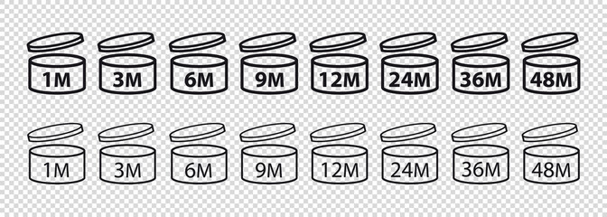 Period After Opening Icons - Vector Illustrations Set - Isolated On Transparent Background