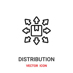 Distribution vector icon. Modern, simple flat vector illustration for website or mobile app.Parcel delivery symbol, logo illustration. Pixel perfect vector graphics	