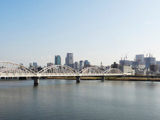 淀川と梅田のビル