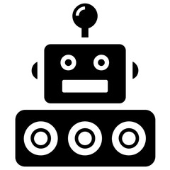 
Glyph vector icon design of artificial intelligence robot face
