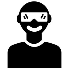 
glyphvector icon design of smart glasses symbolic of virtual reality environment
