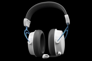 Fototapeta na wymiar 3D rendering of gaming headphones with microphone for cloud gaming and streaming
