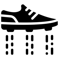 
An abstract conceptual icon of flying shoes 
