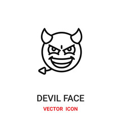 devil face icon vector symbol. devil face symbol icon vector for your design. Modern outline icon for your website and mobile app design.