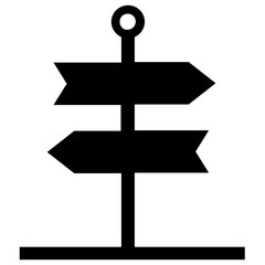 
Two directional arrows enriched road sign depicting signpost graphic 
