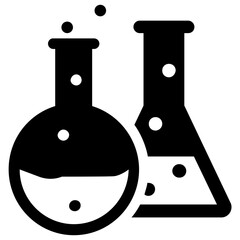 
Chemical flask icon design for laboratory research concept
