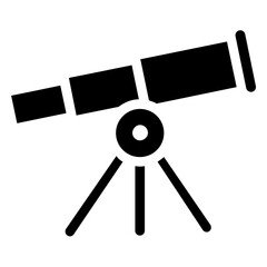 
An optical instrument, telescope glyph icon design 
