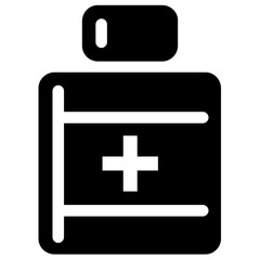 
A jar having medical plus sign is medicine jar 
