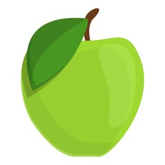 Green apple icon. Cartoon of green apple vector icon for web design isolated on white background