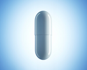 Weisse Tablette auf blauem Untergrund