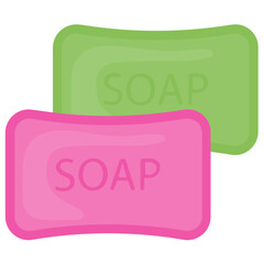 
An icon showing blocks with soap written over them denoting soap bars icon
