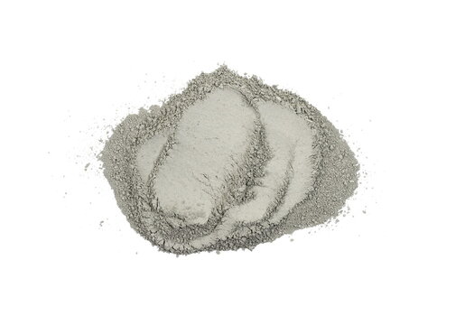 Cement pile, Cement or mortar cray isolated on white background. Building Materials. Grady cement powder isolated on white. 