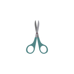 Metal hairdressing or dressmaker scissors flat vector illustration isolated.