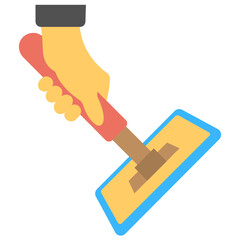 
Wiper in a hand processing wiping icon 
