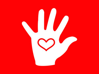 hand heart vector illustration EPS 10