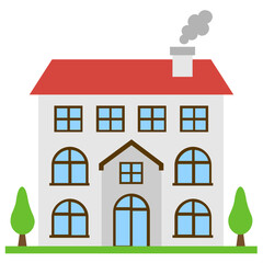 
A european historical buildings style with chimney and windows, manor house 
