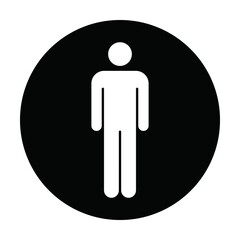 Restroom sign vector with man symbol in a glyph pictogram illustration