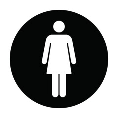 Bathroom sign vector with woman symbol in a glyph pictogram illustration