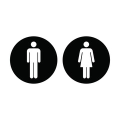 Bathroom sign vector with man and woman symbol in a glyph pictogram illustration