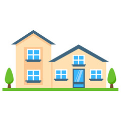 
A house with huge exterior and tilting roof having lots of windows, airey house 
