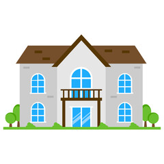 
A house with huge exterior and tilting roof having lots of windows, airey house 
