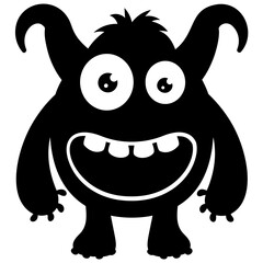 
zombie monster and big screaming mouth, argus panoptes flat icon 
