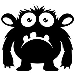 
big ears alien monster with scaring expressions 
