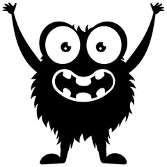 
zombie monster and big screaming mouth, argus panoptes flat icon 
