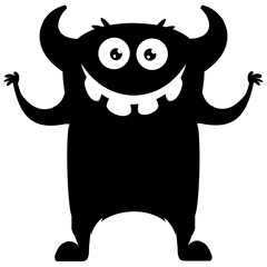 
big ears alien monster with scaring expressions 
