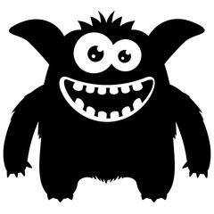 
zombie monster and big screaming mouth, argus panoptes flat icon 
