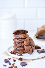 chocolate cookies and coffee