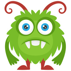 
big ears alien monster with scaring expressions 
