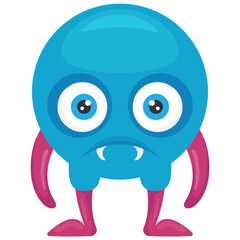 
big ears alien monster with scaring expressions 
