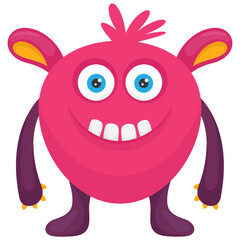 
A big mouth alien monster with laughing expressions
