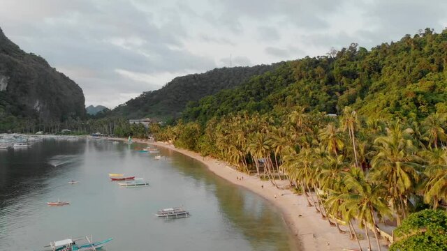 Aerial view of one of the Philippine beaches. Ee nido, Philippines