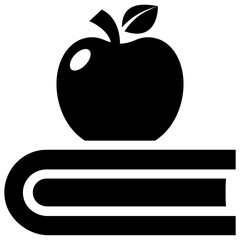 
Book having apple on it denoting health information icon
