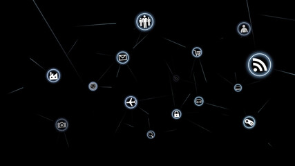 Technology Icon Network Symbol Digital devices 3D illustration