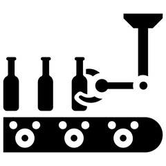 
Industrial robotic conveyor belt with mechanical arm 
