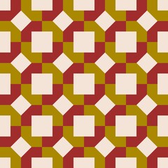 Barn quilt pattern, Amish Patchwork design, Abstract geometric tiled trail Vector illustration