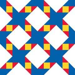 Barn quilt pattern, Amish Patchwork design, Abstract geometric tiled trail Vector illustration