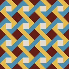 Barn quilt pattern, Amish Patchwork design, Abstract geometric tiled trail Vector illustration