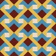 Barn quilt pattern, Amish Patchwork design, Abstract geometric tiled trail Vector illustration