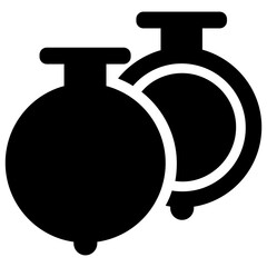 
A pair of round shape instrument depicting castanets
