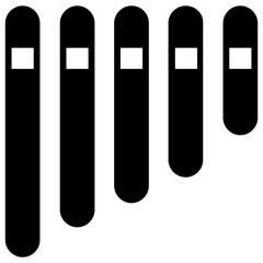 
Icon of  no of stick with holes depicting pan flute 
