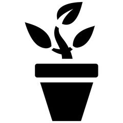 
A mud pot having growing plant inside representing pot plant 
